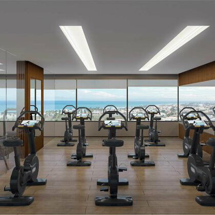 Vista da Sala de Spinning